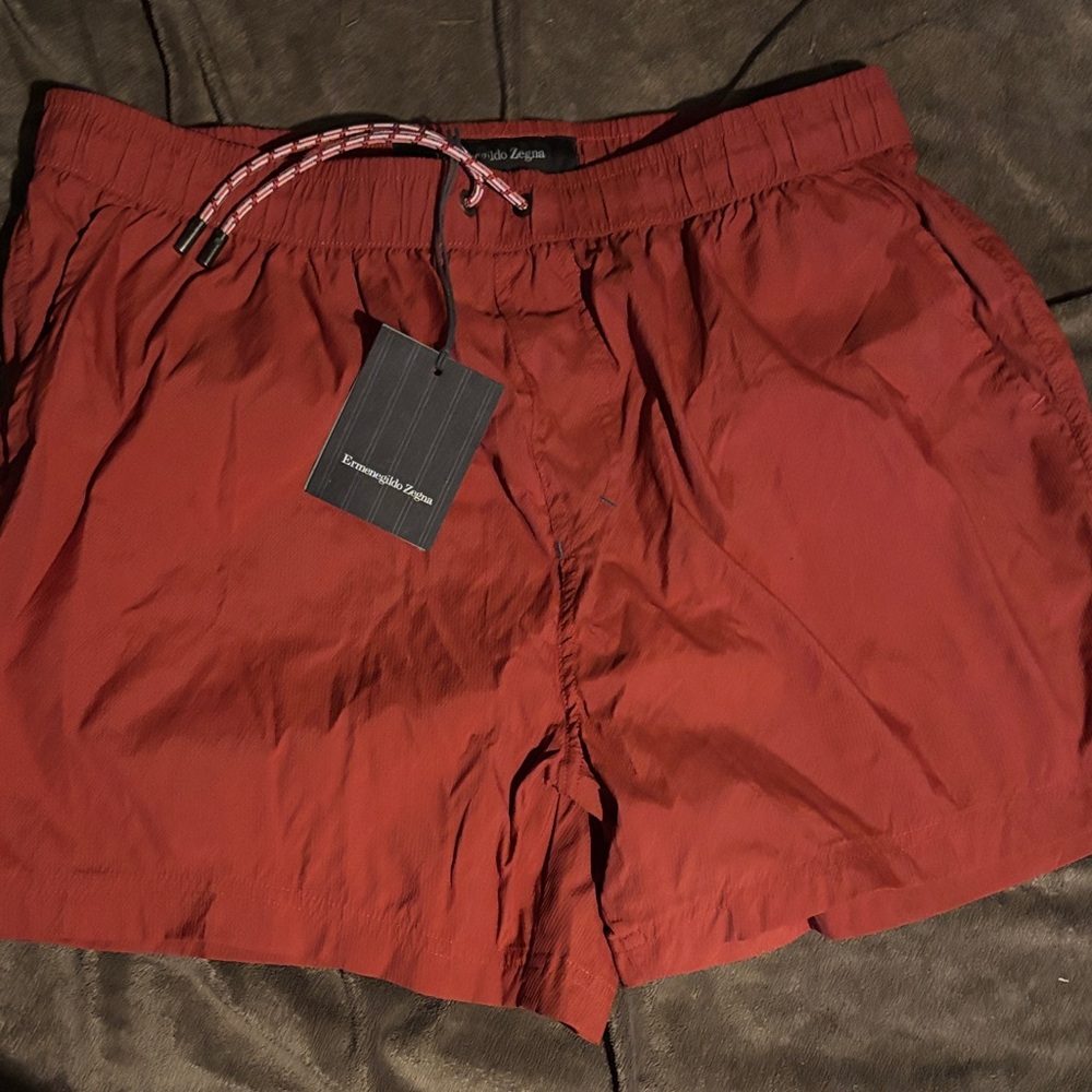 Ermenegildo Zegna Men's Vibrant Red Athletic Shorts
